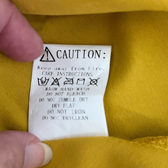 Yellow maxi Dress with belt.  Renaissance, Medieval, Pirate, Chemise - Picture 9 of 9